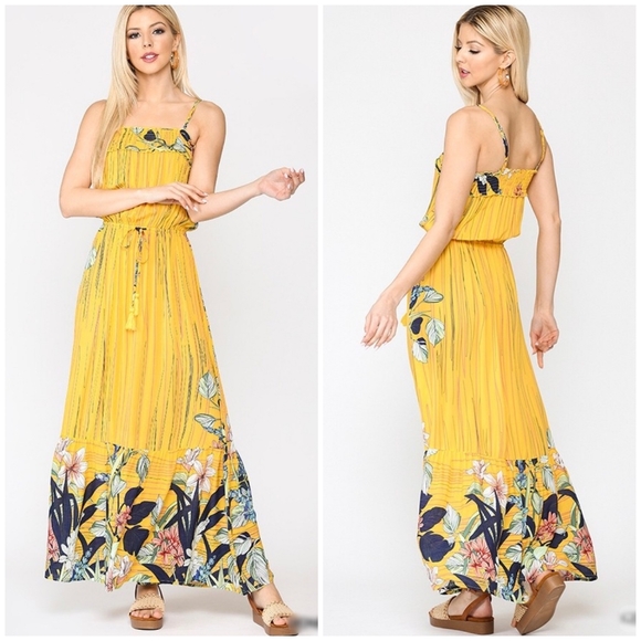 DanburyLane Dresses & Skirts - LAST 1❗️Boho Chic Honey Yellow Sleeveless Maxi Dress